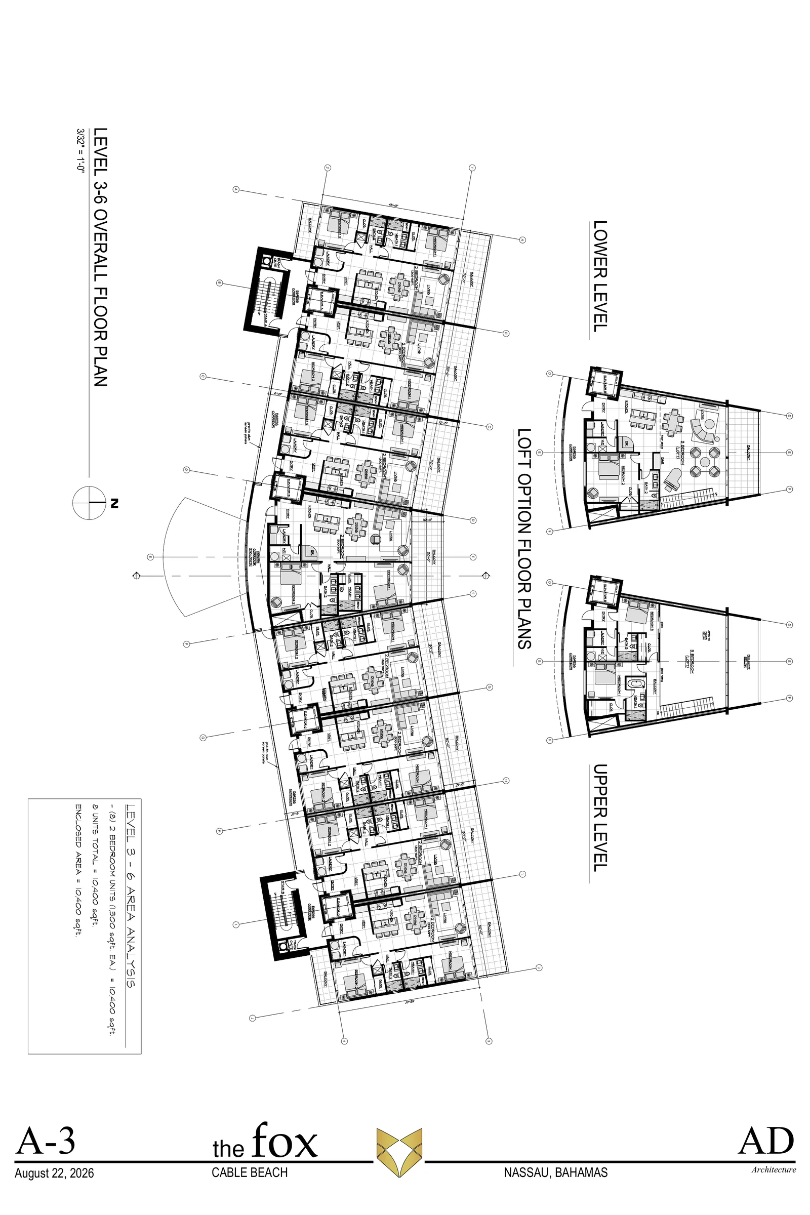 A-3 — Levels 3–6 Overall Floor Plan