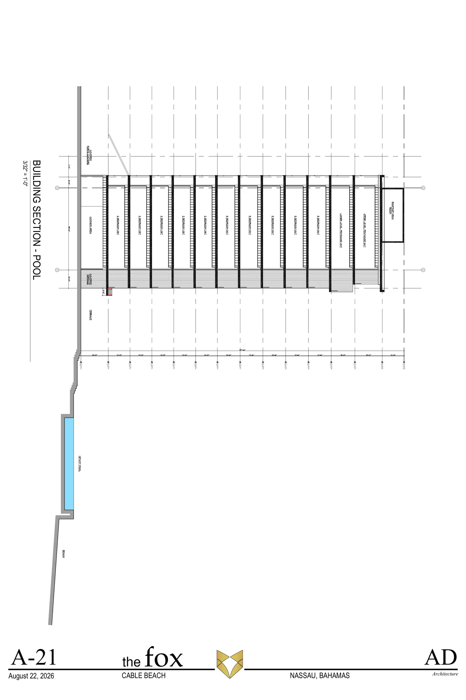A-21 — Building Section · Pool