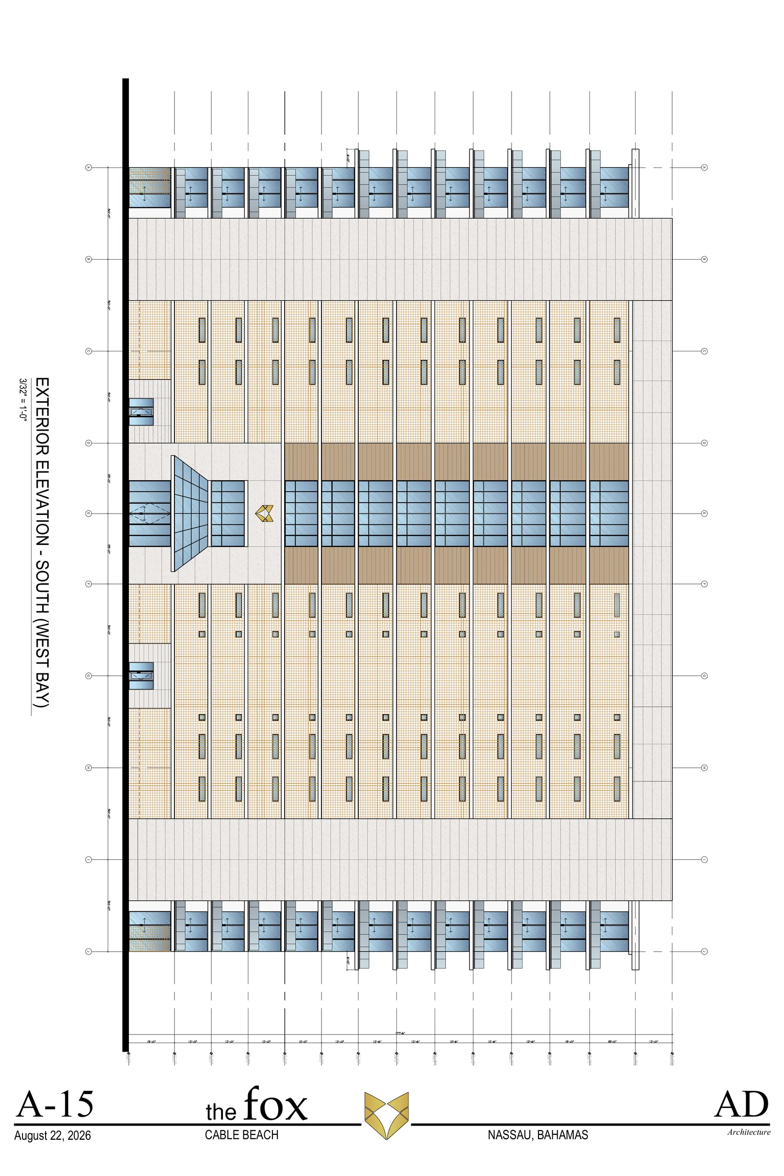 A-15 — South Elevation (West Bay)